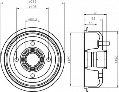 HELLA PAGID 8dt355300161 -  Тормозной барабан
